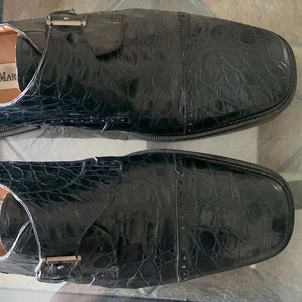 Genuine Crocodile Monk Strap Leather Loafers | PAOLO DE MARCO